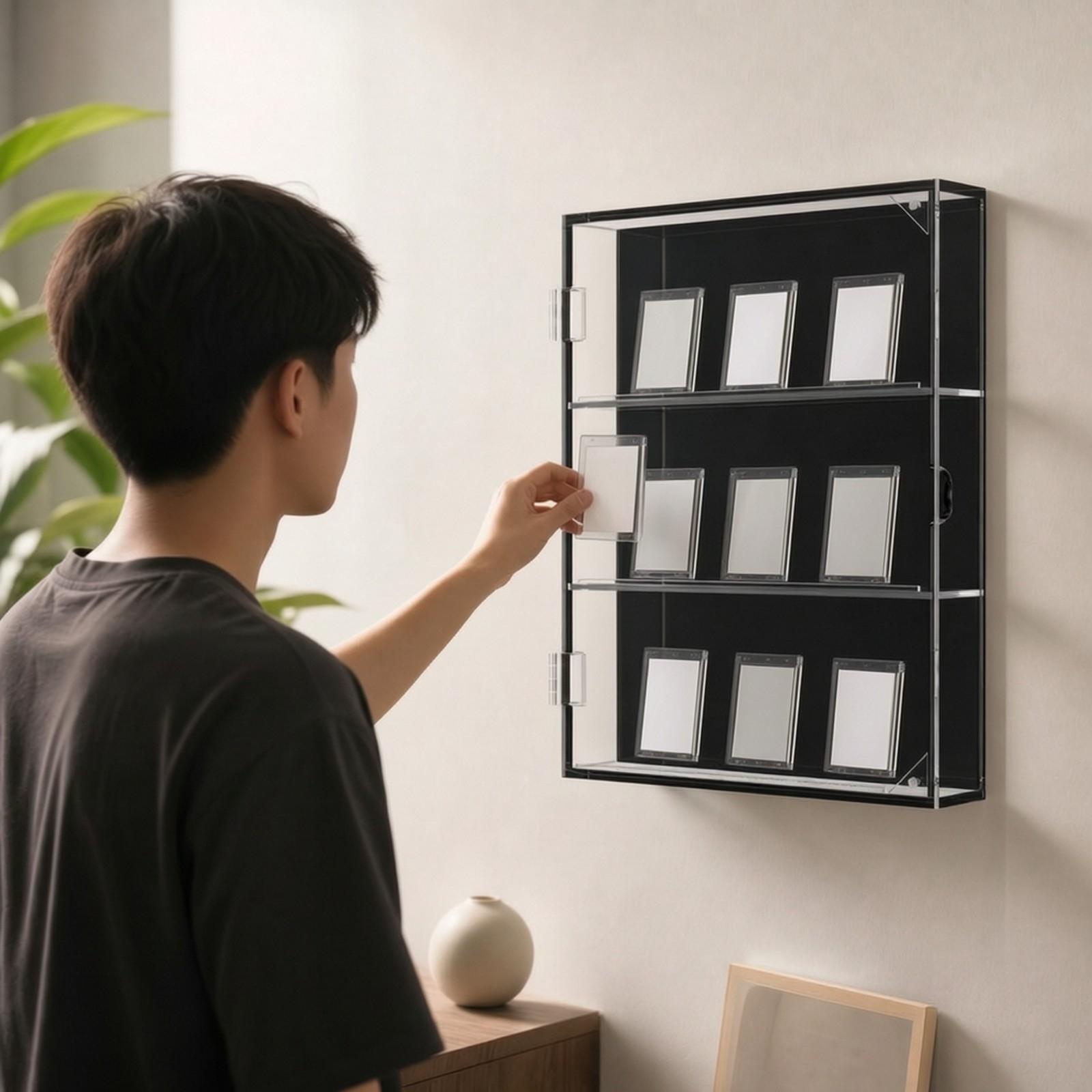 Display Case Acrylic - Acrylic Wall Card Display Case with