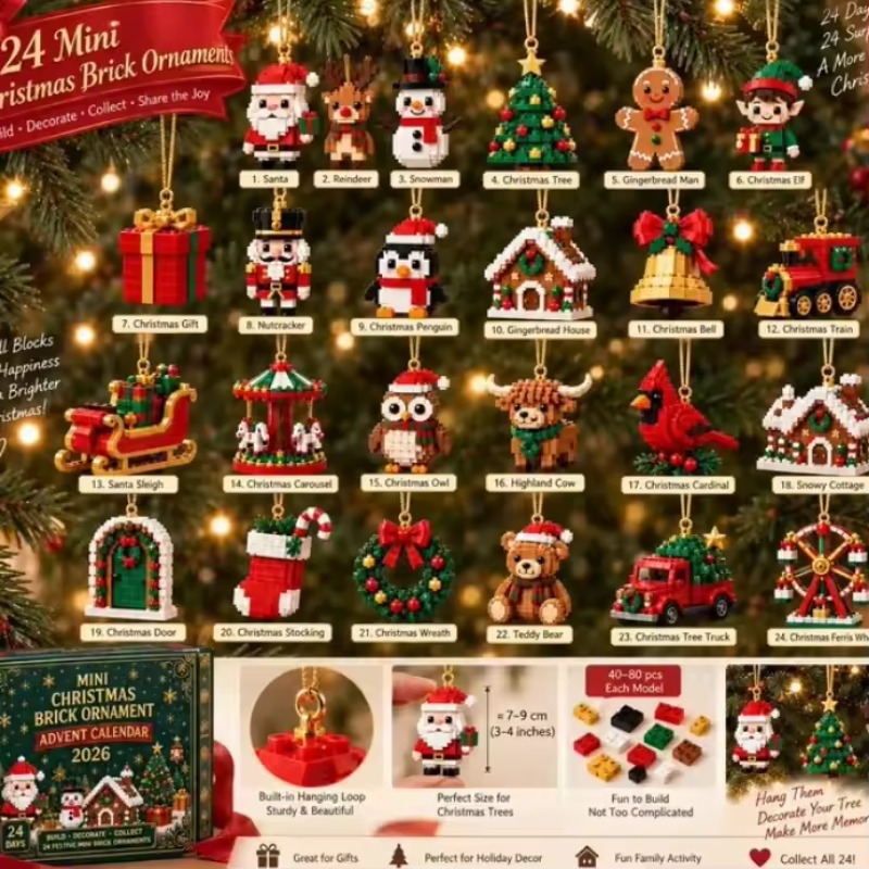 24-Day Christmas Brick Ornamen - Building Block Mini ulasan dan harga