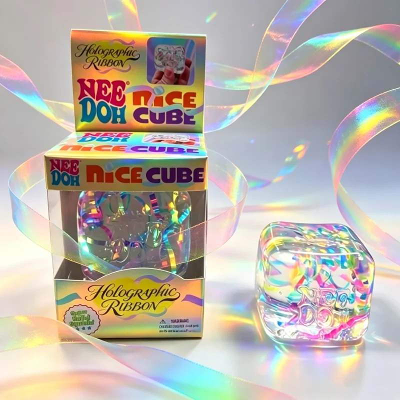 NeeDoh Holographic Ribbon Nice - Fidget Cube Original ulasan dan harga