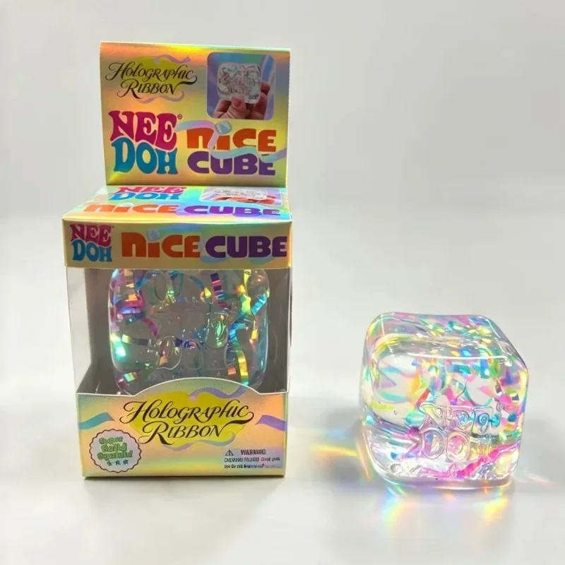 NeeDoh Holographic Ribbon Nice - Fidget Cube Original ulasan dan harga