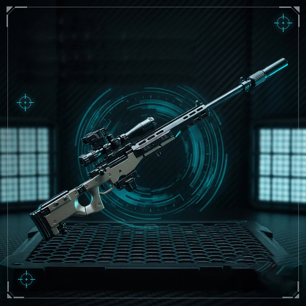 24cm Zinc Alloy AWM Sniper Rif - Action Figure Stand ulasan dan harga