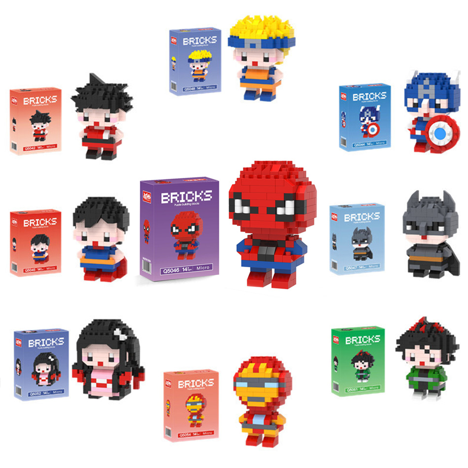 Spider-Man, Iron Man, Captain  - Building Block Mini ulasan dan harga