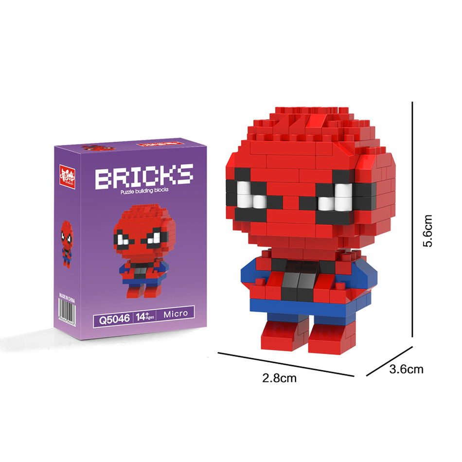 Spider-Man, Iron Man, Captain  - Building Block Mini ulasan dan harga